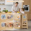 COSTWAY Drevká stoličiek, 2 kusy, učebná veža 4 v 1 s Náhľad obrázku produktu 4