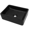 vidaXL Lavabo en céramique rectangulaire noir 41 x 30 x 12 Voir les images du produit 1