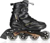 A single black and gold inline skate is shown against a white background. Náhľad obrázku produktu