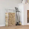 vidaXL Brennholzregal 80x28x154 cm Edelstahl Produktbild-Vorschau 1