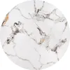 A circular close-up of a white marble surface with black and gold veining. Produktbild-Vorschau