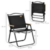 Outsunny Campingstuhl 2er Set faltbarer Gartenstuhl mit Produktbild-Vorschau 3