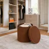 Relaxdays Hocker van fluweel, zitbankje met opbergruimte, Productafbeelding-voorbeeld 5
