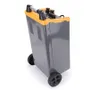 A battery charger with wheels and a handle, shown from a three-quarter side view against a white background. Produktbild-Vorschau
