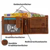 RFID Büffel Echt Leder Geldbörse Portemonnaie mit geprägtem Produktbild-Vorschau 2