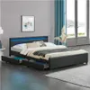 Juskys Polsterbett Lyon 140 x 200 cm schwarz – Bettgestell Produktbild-Vorschau 12
