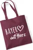 Huuraa Jutebeutel Bayer mit Herz 10 Liter Burgundy Produktbild-Vorschau 1