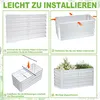 A four-panel diagram illustrating the assembly steps of a raised garden bed. Voir les images du produit
