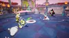 A cartoon-style video game scene depicting characters playing a soccer-like game on a purple and blue checkered field with a goal in the background. Náhled obrázku produktu