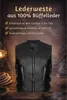 PAULGOS gilet in pelle biker cowl club waistcoat chopper Anteprima dell’immagine prodotto 9