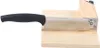 A kitchen tool with a wooden base and a metal blade with a black handle. Náhled obrázku produktu