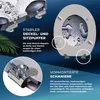 Close-up views and descriptive text highlighting features of a toilet seat. Anteprima dell’immagine prodotto