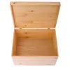 An open wooden box with its lid propped open. Produktbild-Vorschau