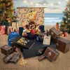 A beach scene with Christmas trees and pirate-themed gifts. Produktbild-Vorschau