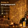 UISEBRT LED Eisregen-Lichtdekoration 5M 200LED, warmweiß, 8 Produktbild-Vorschau 4