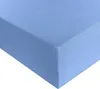 A close-up, angled view of a light blue fitted sheet, showing its texture and corner. Produktbild-Vorschau