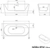 Technical drawing and dimensions of a freestanding bathtub. Produktbild-Vorschau