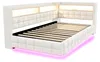 Gestoffeerd bed 90x200 cm, slaapbank met LED-verlichting, Productafbeelding-voorbeeld 13