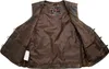 Vintage Lederweste Biker kutte Messing Schnalle Seitlich Produktbild-Vorschau 6