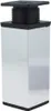 A single furniture leg with a silver, square base and a black adjustable top. Produktbild-Vorschau