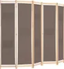 vidaXL 5dílný rozdělovač místností hnědý 200 x 170 x 4 cm Náhled obrázku produktu 2