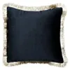 Mars & More kussens, zwart, met gouden franjes, 45x45 cm Productafbeelding-voorbeeld 1