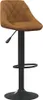 A single brown velvet bar stool with a black metal base and adjustable height. Produktbild-Vorschau