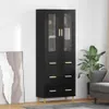 vidaXL Highboard Schwarz Eichen-Optik 69,5 x 34 x 180 cm Produktbild-Vorschau 1