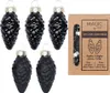 Christbaumschmuck Zapfen 4,5cm Glas 12 Stück - Ebony Black Produktbild-Vorschau 1