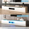 Meuble TV 180 X 30 X 35 Cm, Brillant, Blanc Et Bois Voir les images du produit 5