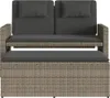 vidaXL Gartenbank Verstellbar mit Kissen Grau Poly Rattan Produktbild-Vorschau 5