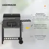 Outsunny Holzkohlegrill Grillwagen Grill BBQ Holzkohle Produktbild-Vorschau 8