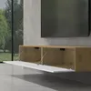 doporro Mobile Porta TV Sospeso 200 cm con 2 Ante Marrone Anteprima dell’immagine prodotto 4