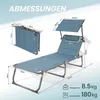 Sonnenliege klappbar – Gartenliege aus Aluminium mit 5-fach Produktbild-Vorschau 3