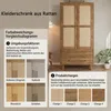 Kledingkast met rattanlook, 80x50x180 cm, gemaakt van MDF Productafbeelding-voorbeeld 6