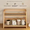 Küchen Organizer, 2 Tiers Bambus Rattan Geflecht, Produktbild-Vorschau 5
