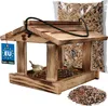 KOTARBAU® Karmnik dla Ptaków Drewniany 21,5 X 23,5 cm Budka Podgląd zdjęcia produktu 1