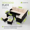 Juskys Polyrattan Lounge Manacor - Sofa, Tisch, Hocker & Produktbild-Vorschau 4