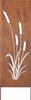 A white silhouette of cattails and grass on a brown, textured background. Produktbild-Vorschau