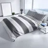Bettwäsche Set 155x220 cm Grau Gestreift Baumwolle Produktbild-Vorschau 2