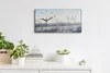 Wandkunst Leinwand Bild Uhr 60x30 Gemälde Abstrakte Winter Produktbild-Vorschau 3