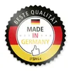 A circular badge with the German flag colors and text indicating "Made in Germany" and "Beste Qualität". Produktbild-Vorschau