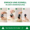 A four-panel instructional image showing how to assemble a kitchen appliance part, with German text at the top and bottom. Produktbild-Vorschau