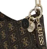 A close-up view of a brown GUESS shoulder bag with gold-tone hardware and charms. Náhľad obrázku produktu
