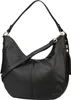 A black leather handbag is shown against a white background. Voir les images du produit