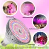 A collage of images showing different types of lamps and a close-up of an LED grow light bulb. Produktbild-Vorschau