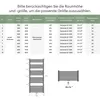 A table showing product specifications and diagrams of a radiator. Produktbild-Vorschau