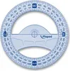 A circular protractor with degree markings. Náhľad obrázku produktu