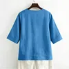 ASKSA Musselin Bluse Damen 3/4 aermel Sommerbluse Oversized Produktbild-Vorschau 6