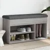 vidaXL Schuhbank Grau Sonoma 82x32x45,5 cm Holzwerkstoff Produktbild-Vorschau 2